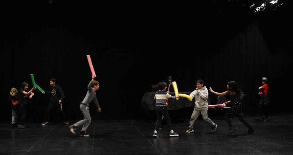 Kids acting out on stage