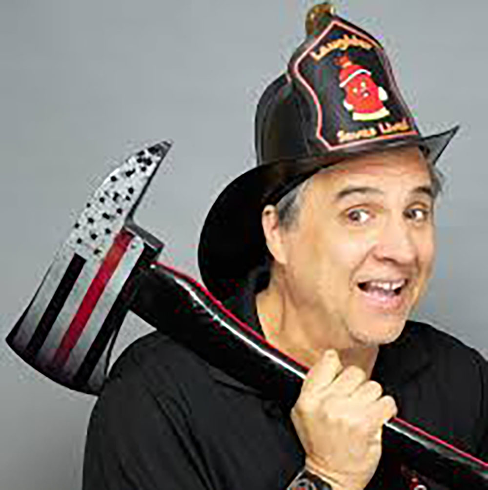 john larocchia wearing a fire helmet