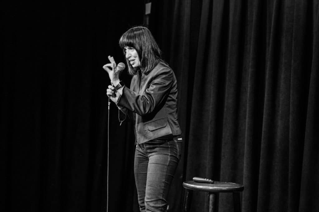 ophira eisenberg on stage